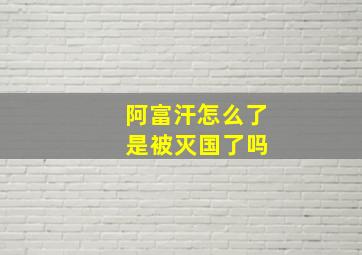 阿富汗怎么了 是被灭国了吗